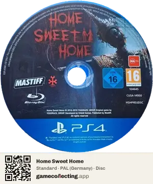 Home Sweet Home PlayStation 4, PAL disc