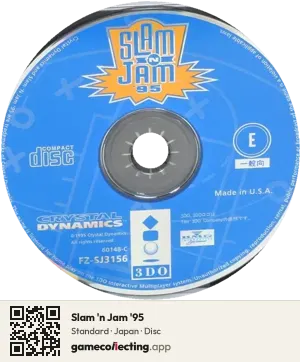 Slam 'n Jam '95 3DO Interactive Multiplayer, Japan disc