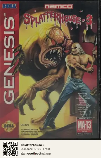 Splatterhouse 3 Sega Mega Drive / Genesis, NTSC box front