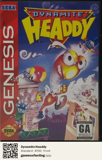 Dynamite Headdy Sega Mega Drive / Genesis, NTSC box front