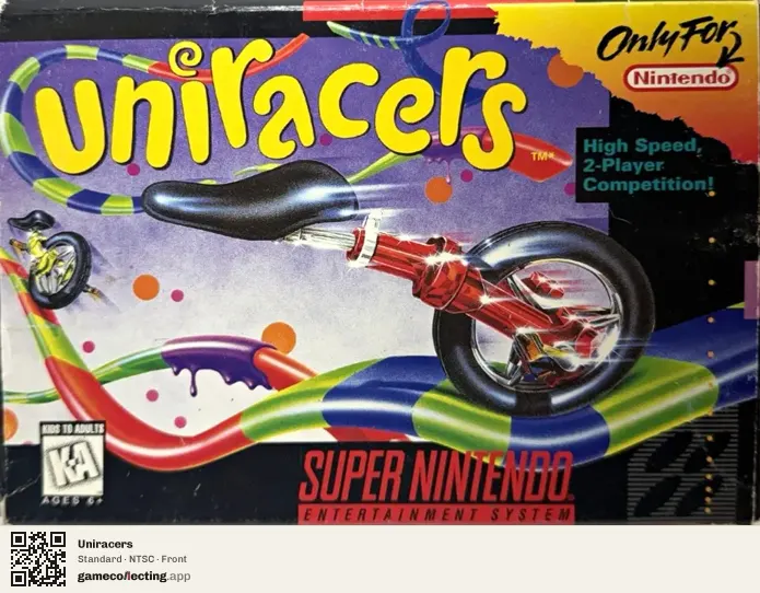 Uniracers Super Nintendo Entertainment System, NTSC box front