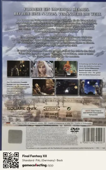 Final Fantasy XII PlayStation 2, Germany box back