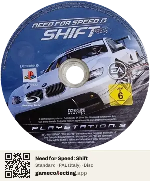 Need for Speed: Shift PlayStation 3, PAL disc