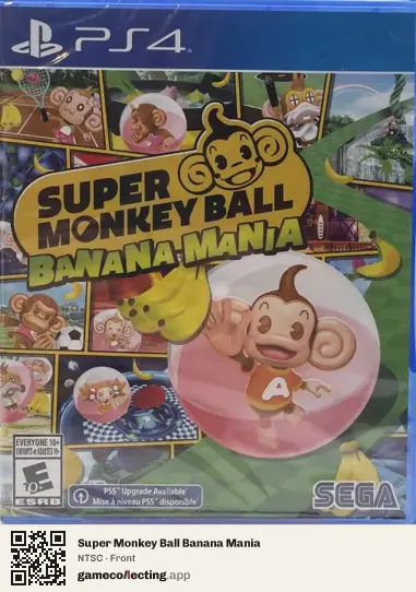 Super Monkey Ball Banana Mania PlayStation 4, NTSC box front