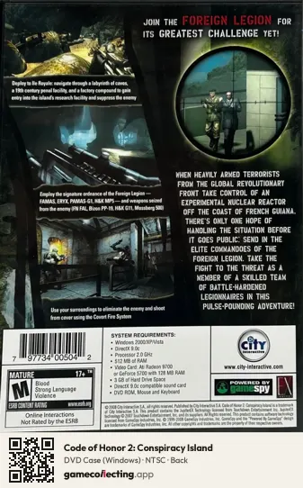 Code of Honor 2: Conspiracy Island Computer, NTSC box back