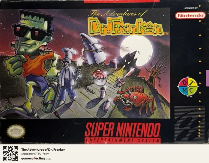 The Adventures of Dr. Franken Super Nintendo Entertainment System, NTSC box front