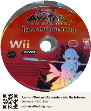 Avatar: The Last Airbender: Into the Inferno Nintendo Wii, NTSC disc