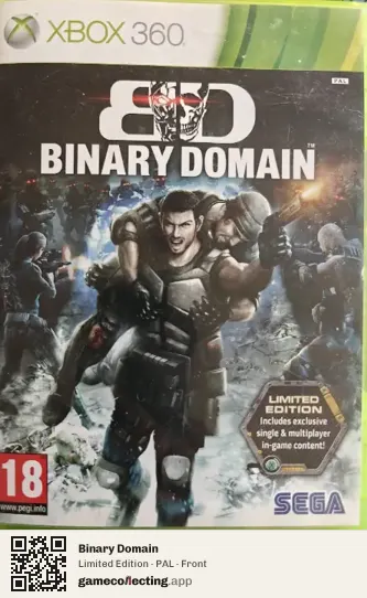 Binary Domain Xbox 360, PAL box front