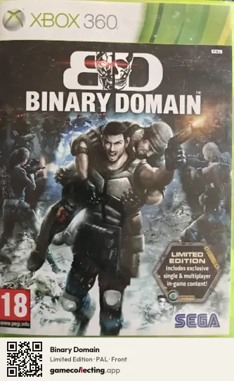 Binary Domain Xbox 360, PAL box front