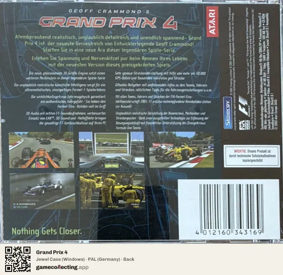 Grand Prix 4 Computer, Germany box back