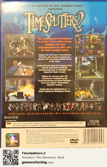 TimeSplitters 2 PlayStation 2, Germany box back