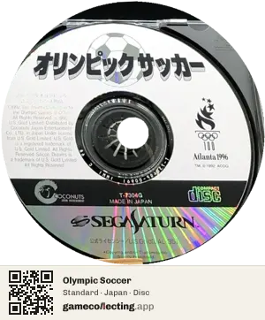 Olympic Soccer Sega Saturn, Japan disc