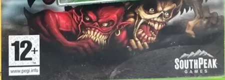 Monster Madness: Battle for Suburbia, the PEGI square on its front