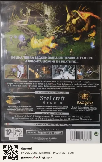 Sacred Computer, Italy box back