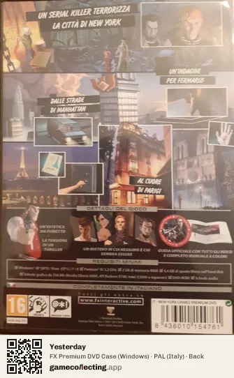 Yesterday Computer, Italy box back