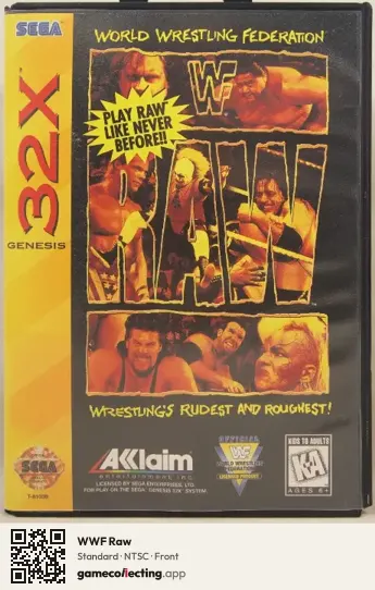 WWF Raw Sega 32X, NTSC box front