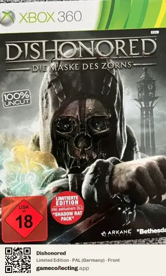 Dishonored Xbox 360, Germany box front