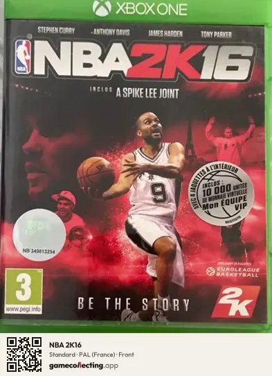 NBA 2K16 Xbox One, France box front