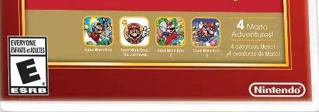 Super Mario All-Stars, the ESRB box on its front