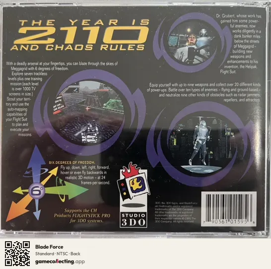 Blade Force 3DO Interactive Multiplayer, NTSC box back