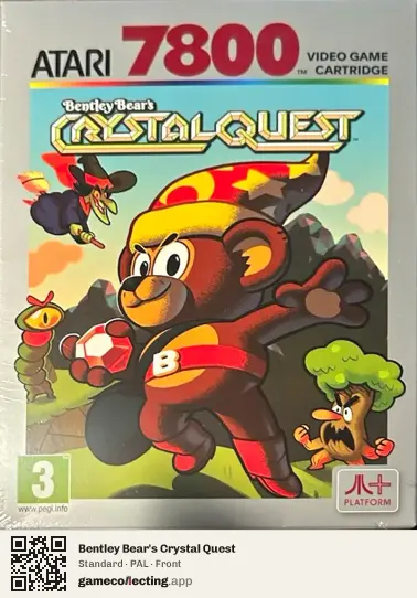 Bentley Bear's Crystal Quest Atari 7800, PAL box front