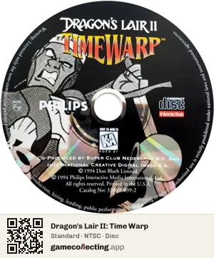 Dragon's Lair II: Time Warp Philips CD-i, NTSC disc