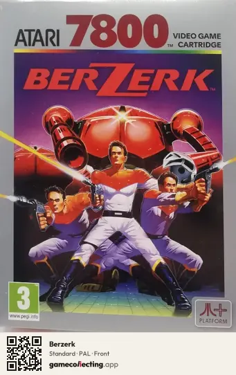 Berzerk Atari 7800, PAL box front