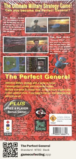 The Perfect General 3DO Interactive Multiplayer, NTSC box back