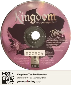 Kingdom: The Far Reaches 3DO Interactive Multiplayer, NTSC disc