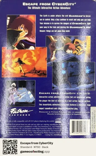 Escape from CyberCity Philips CD-i, NTSC box back