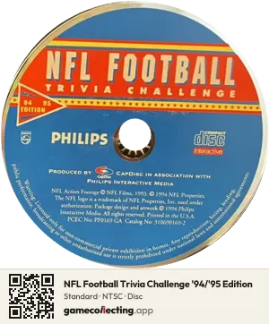 NFL Football Trivia Challenge '94/'95 Edition Philips CD-i, NTSC disc