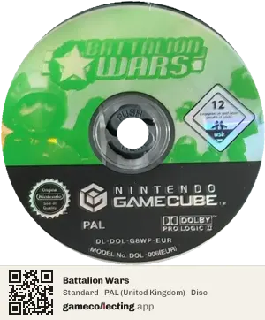 Battalion Wars Nintendo GameCube, PAL disc