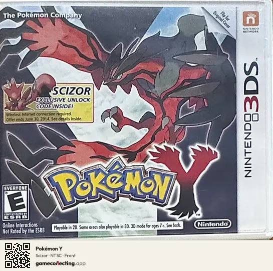 Pokémon Y Nintendo 3DS, NTSC box front