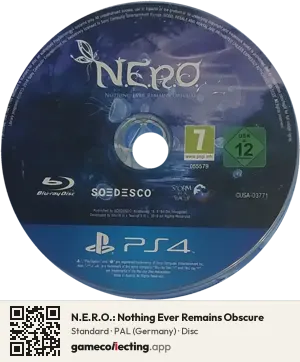 N.E.R.O.: Nothing Ever Remains Obscure PlayStation 4, PAL disc