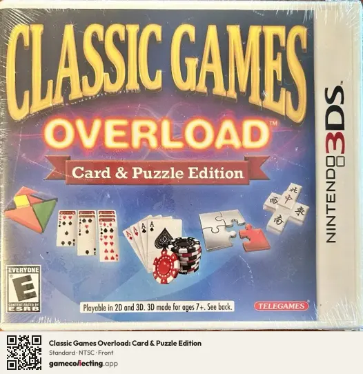 Classic Games Overload: Card & Puzzle Edition Nintendo 3DS, NTSC box front