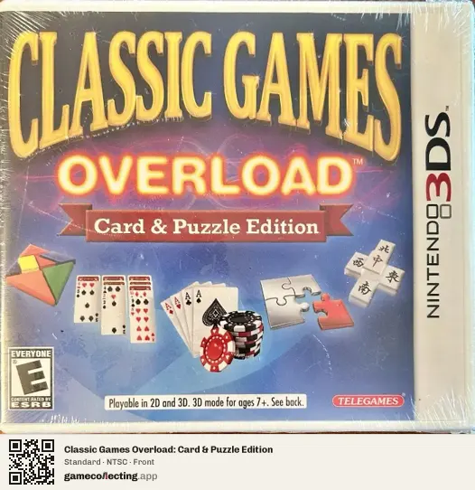 Classic Games Overload: Card & Puzzle Edition Nintendo 3DS, NTSC box front