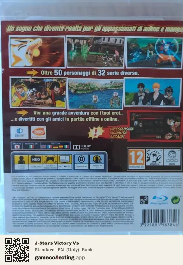 J-Stars Victory Vs PlayStation 3, Italy box back