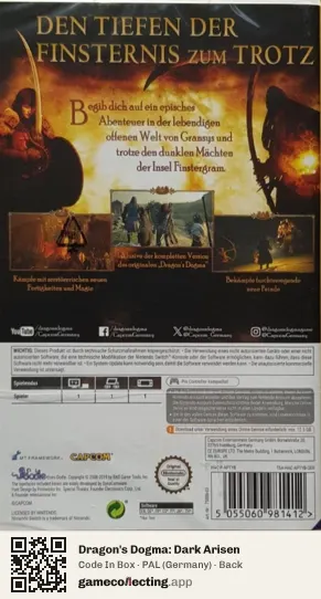 Dragon's Dogma: Dark Arisen Nintendo Switch, Germany box back