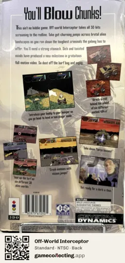 Off-World Interceptor 3DO Interactive Multiplayer, NTSC box back