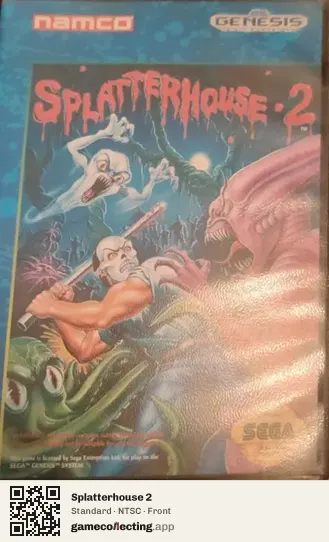 Splatterhouse 2 Sega Mega Drive / Genesis, NTSC box front