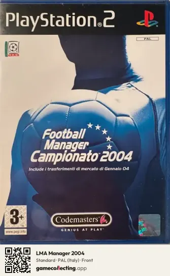 LMA Manager 2004 PlayStation 2, Italy box front
