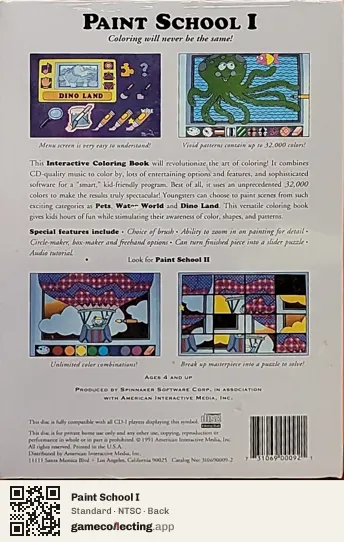 Paint School I Philips CD-i, NTSC box back