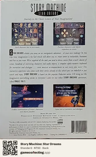 Story Machine: Star Dreams Philips CD-i, NTSC box back
