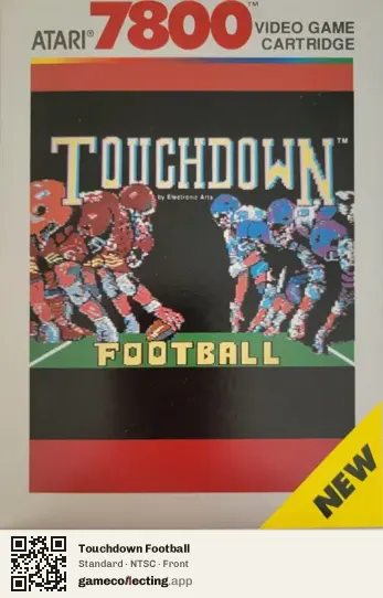 Touchdown Football Atari 7800, NTSC box front