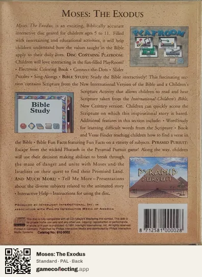 Moses: The Exodus Philips CD-i, PAL box back