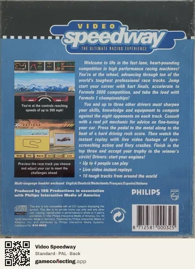 Video Speedway Philips CD-i, PAL box back