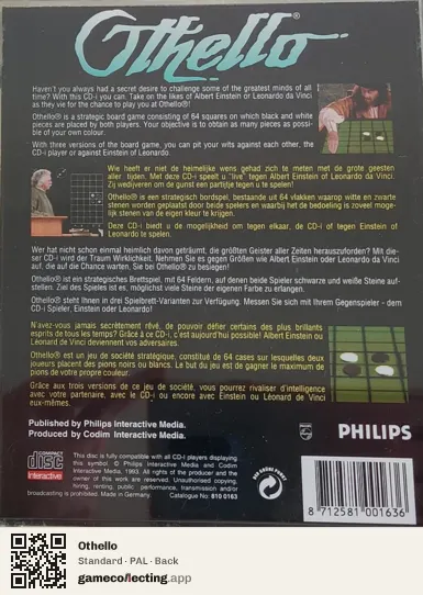 Othello Philips CD-i, PAL box back