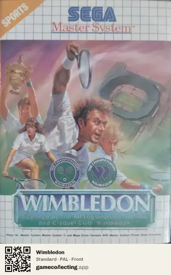 Wimbledon Sega Master System, PAL box front