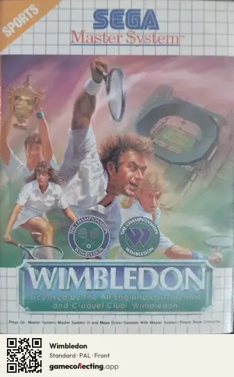 Wimbledon Sega Master System, PAL box front
