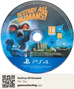 Destroy All Humans! PlayStation 4, PAL disc